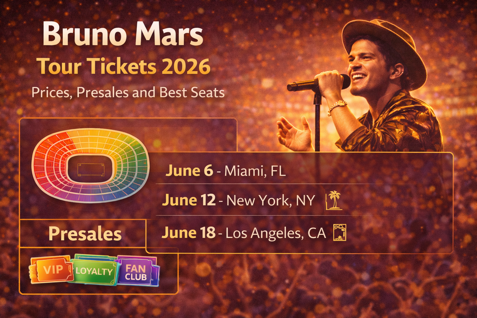 Bruno Mars Tour Tickets 2026: Prices, Presales and Best Seats