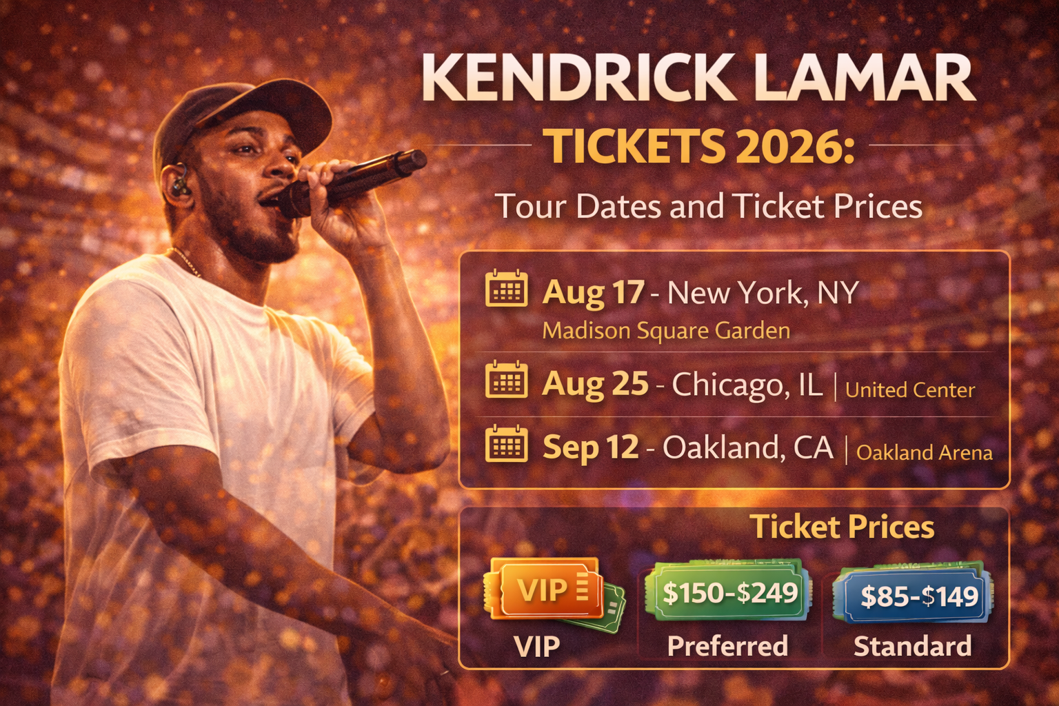 Kendrick Lamar Tickets 2026: Tour Dates and Ticket Prices